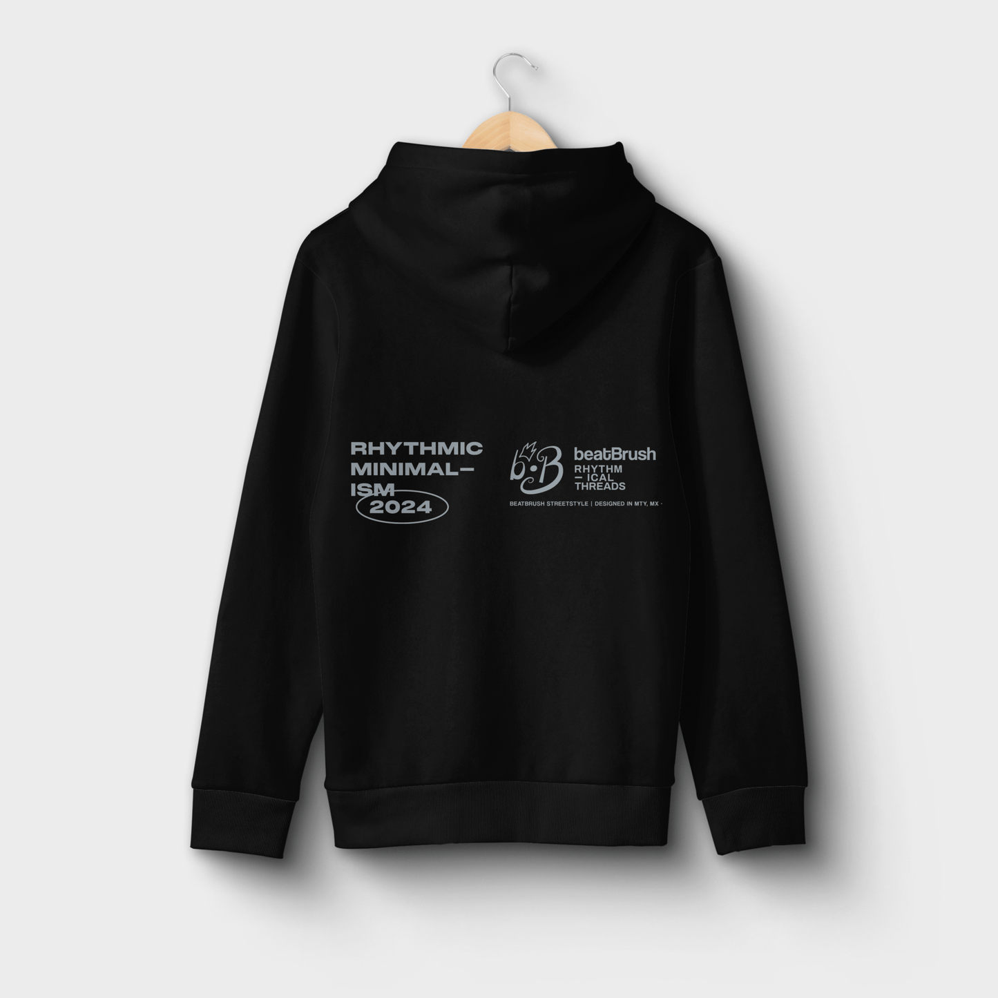 Rhythmic Minimalism Hoodie – Unisex Hoodie Featuring Embroidered “Feathering” Phrase | Premium Cotton Blend