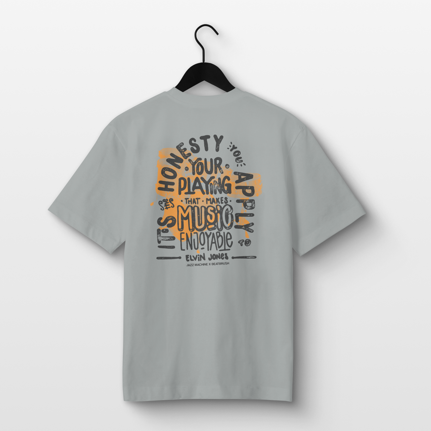 Vintage Elvin Quote & Jazz Machine Drumset Tee - Handmade Lettering