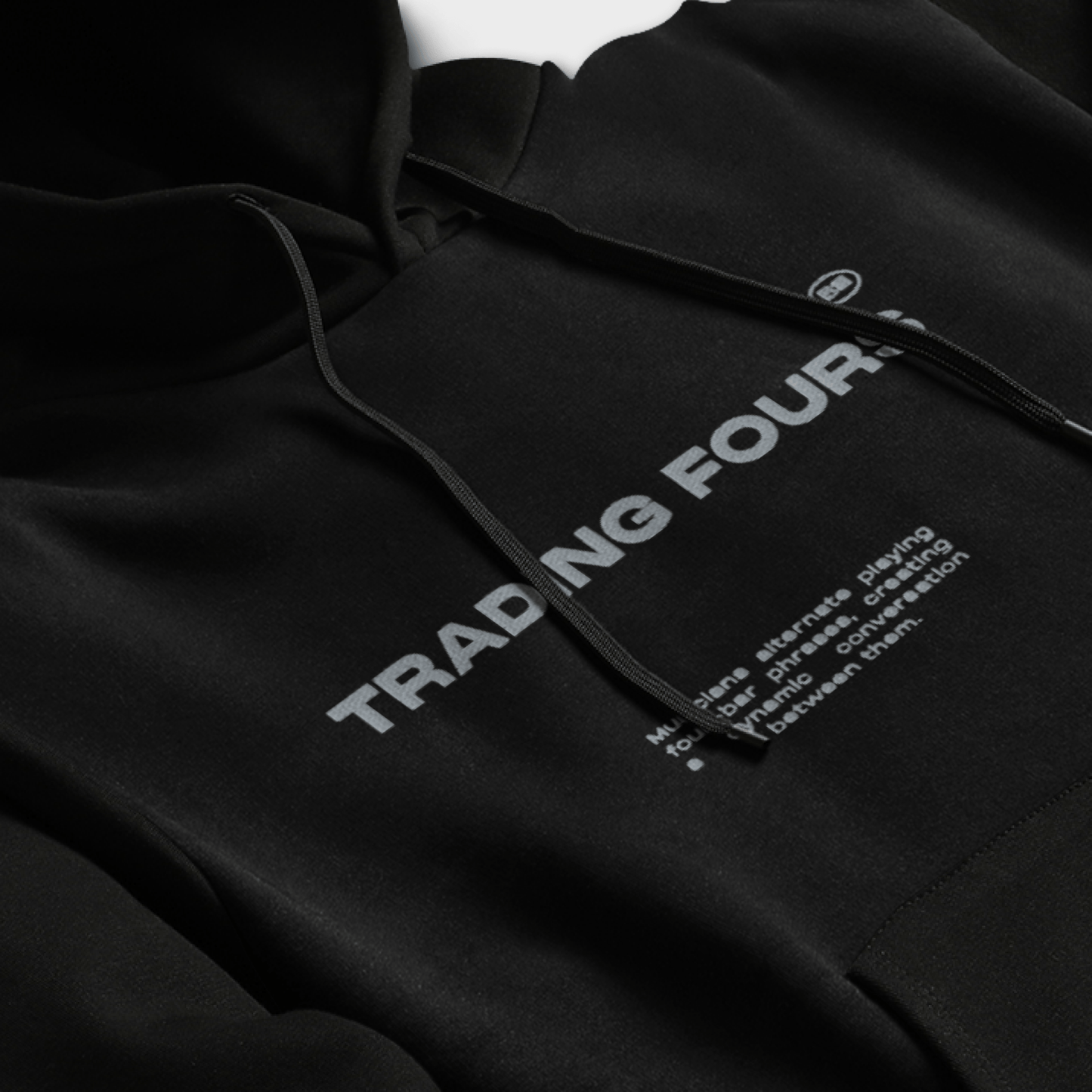 Rhythmic Minimalism Hoodie – Unisex Hoodie Featuring Embroidered “Trading Fours” Phrase | Soft Cotton Blend