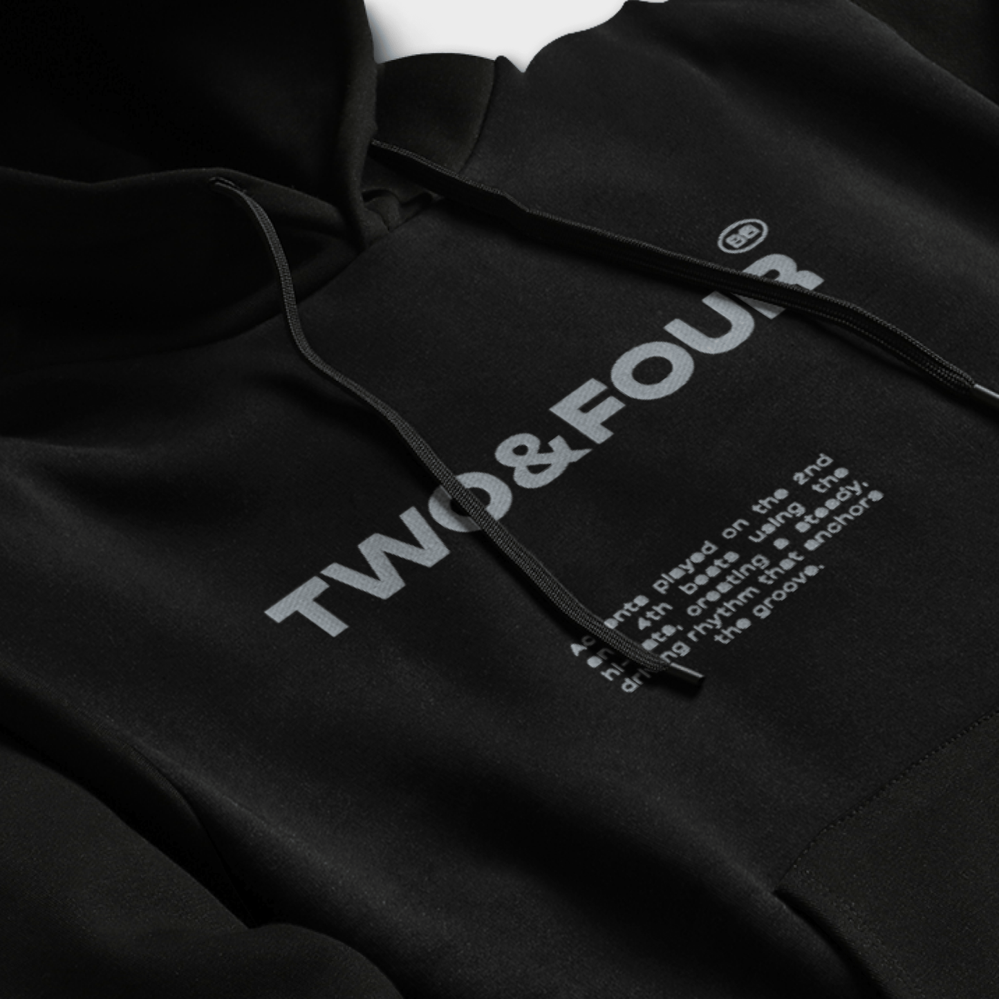 Rhythmic Minimalism Hoodie – Unisex Hoodie Featuring Embroidered “2&4” Phrase | Soft Cotton Blend