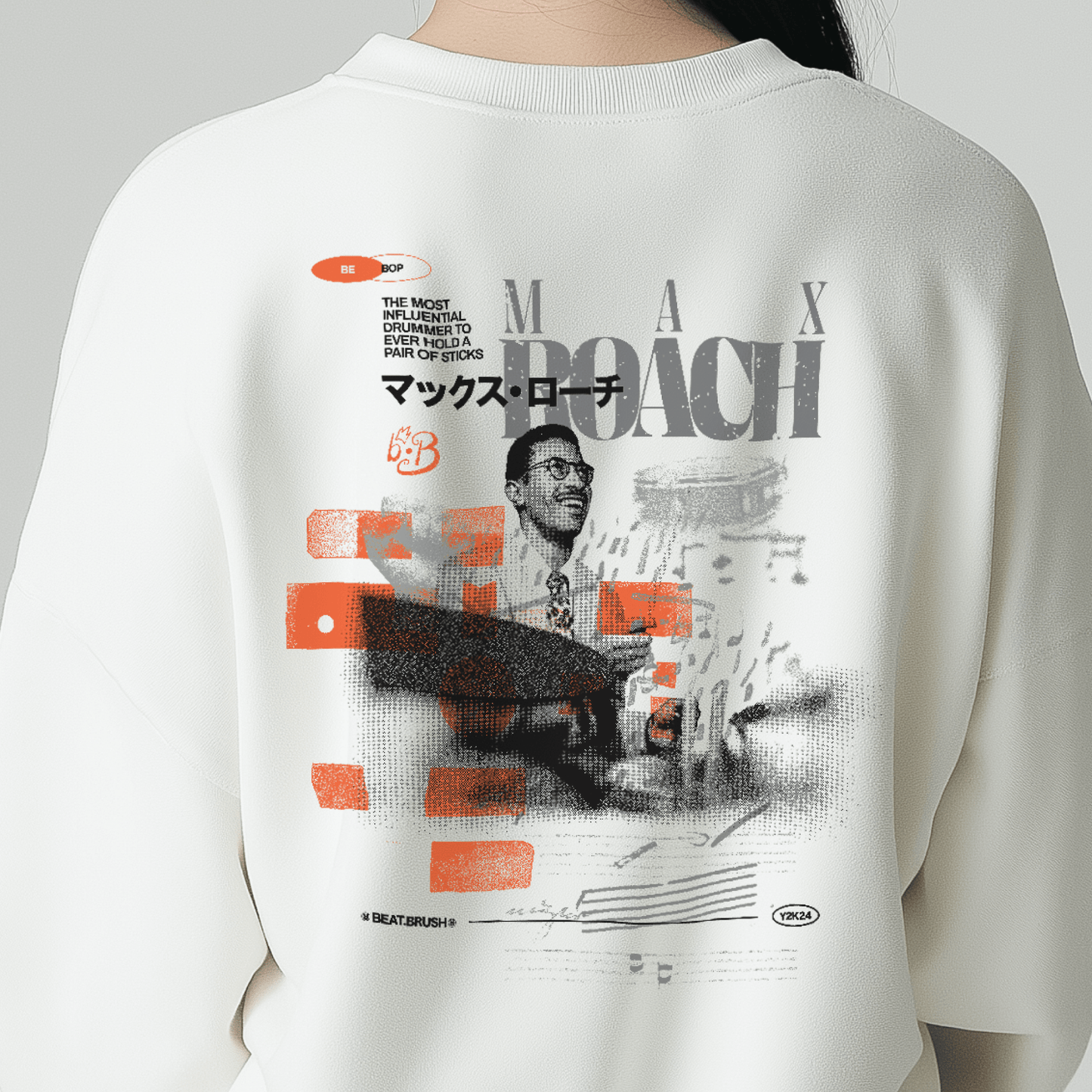 Max Roach Organic Cotton Sweatshirt – Eco-Friendly Unisex Jazz Apparel