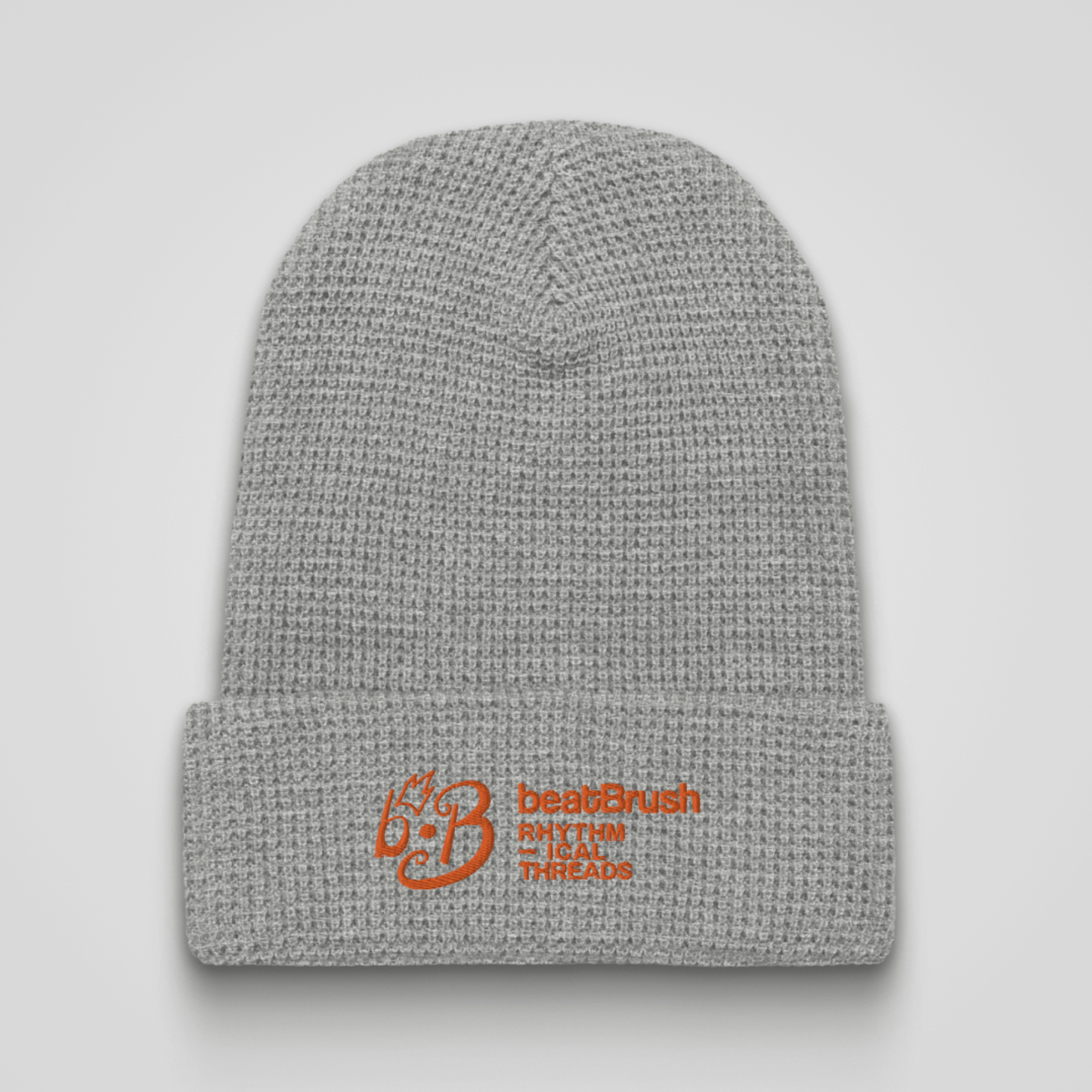 Breaking Rhythms Waffle Beanie – BeatBrush Embroidered Design