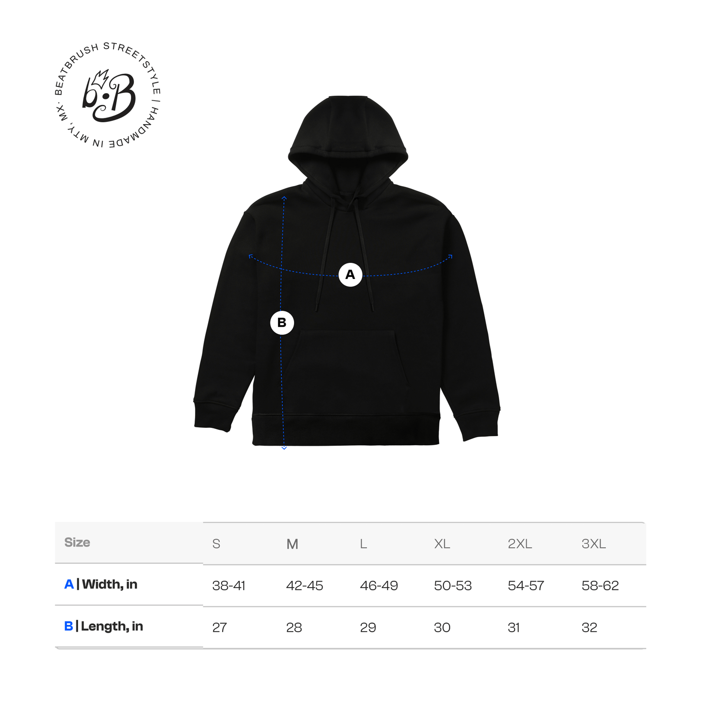 Unsilent Society Drummer Hoodie Size Chart - Drumbeat Inspired Streetwear, ideal for music lovers.