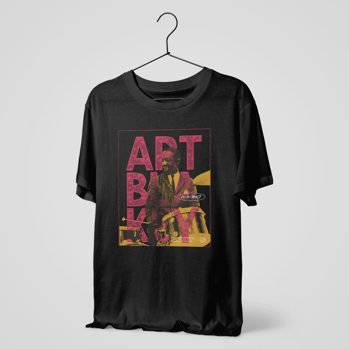 Jazz Legend Art Blakey T-Shirt Black Hanged