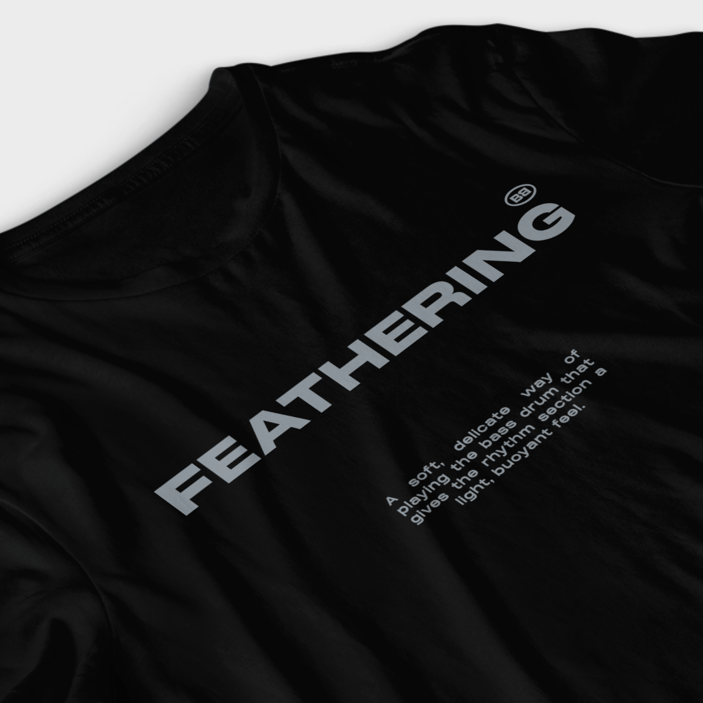 Rhythmic Minimalism T-Shirt – Unisex Heavyweight Tee Featuring “Feathering” Phrase | 100% Cotton