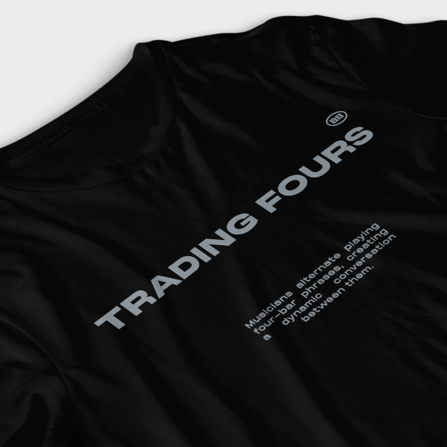 Rhythmic Minimalism T-Shirt – Unisex Heavyweight Tee Featuring “Trading Fours” Phrase | Soft Cotton