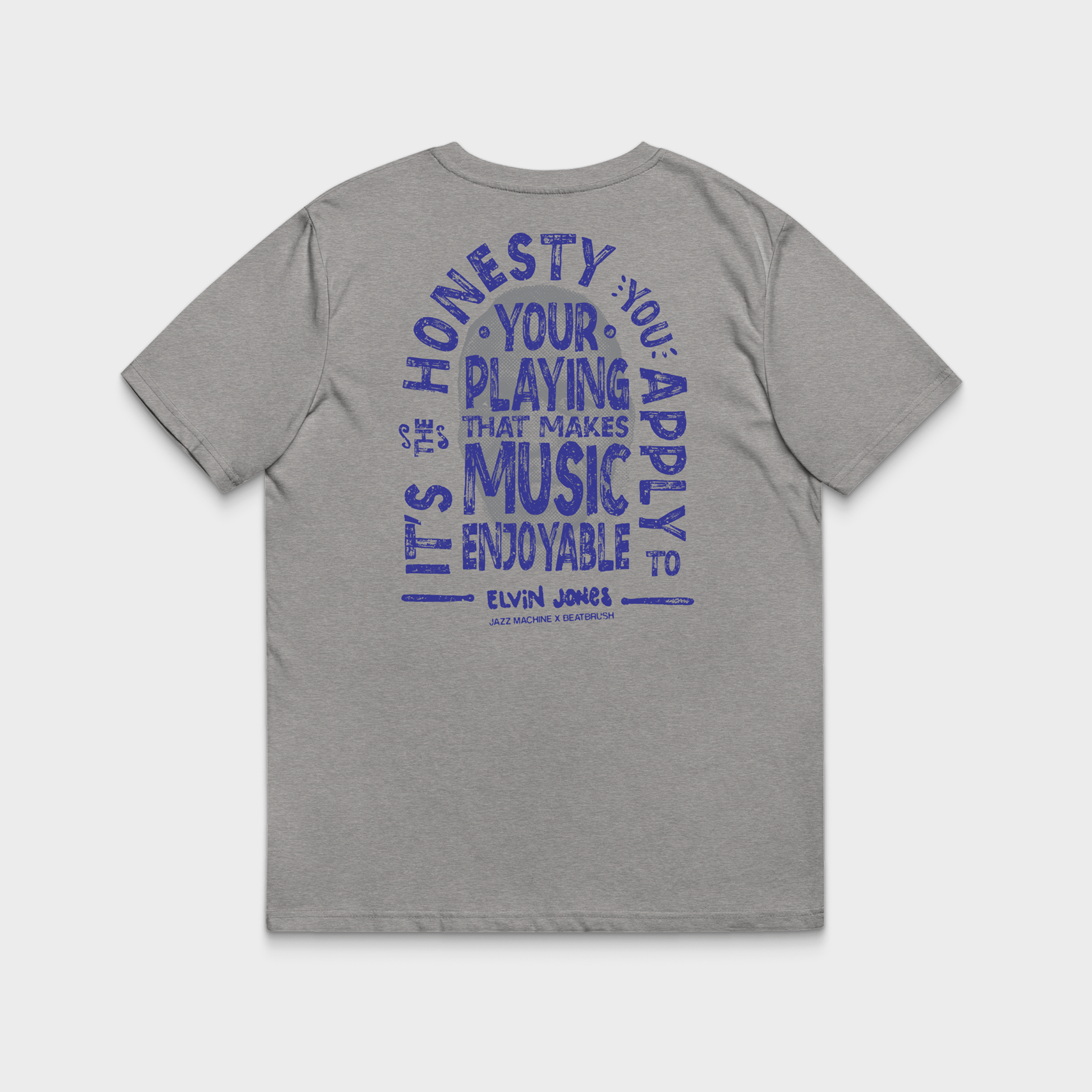 Elvin Jones Jazz Machine Tee — Vintage Quote Drumset Tribute Tee