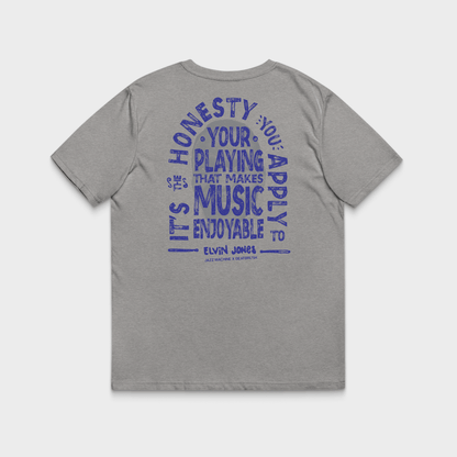 Elvin Jones “Jazz Machine” Tee — Vintage Quote & Drumset Tribute Shirt