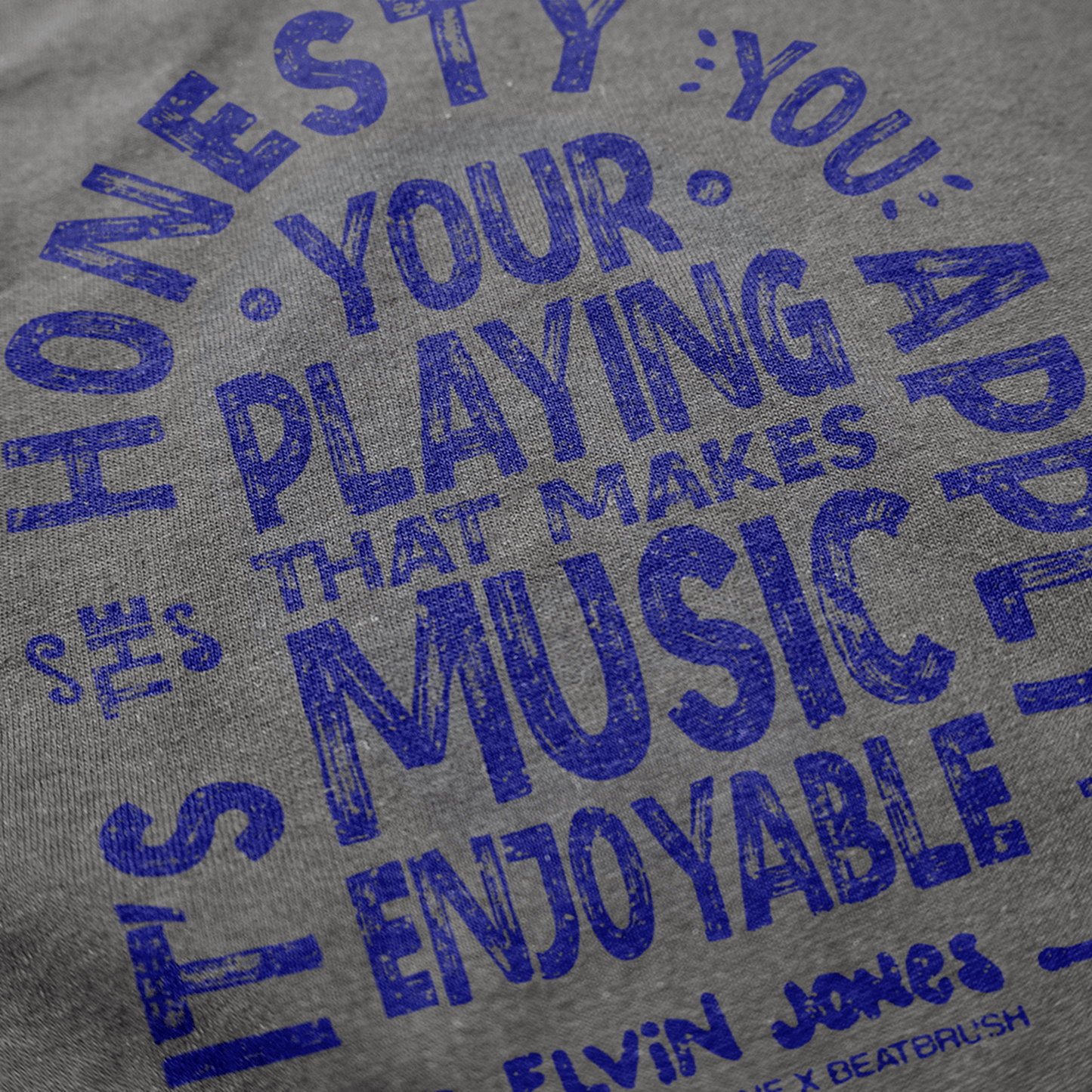 Elvin Jones “Jazz Machine” Tee — Vintage Quote & Drumset Tribute Shirt