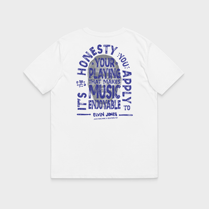 Elvin Jones “Jazz Machine” Tee — Vintage Quote & Drumset Tribute Shirt