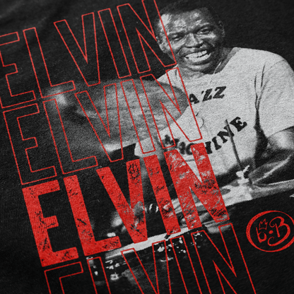 Vintage Elvin Jones Tee — Halftone Jazz Drummer Tribute Shirt