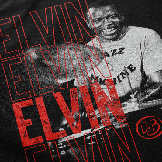 Vintage Elvin Jones Tee — Halftone Jazz Drummer Tribute Shirt
