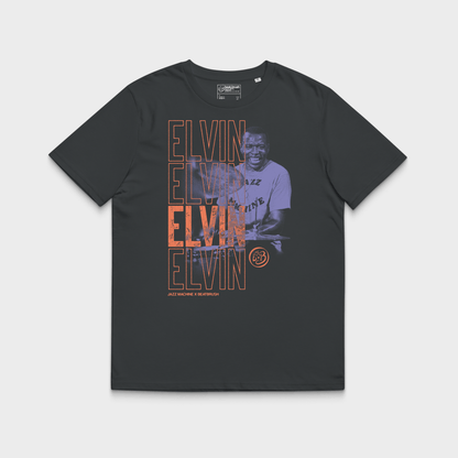 Vintage Elvin Jones Tee — Halftone Jazz Drummer Tribute Shirt