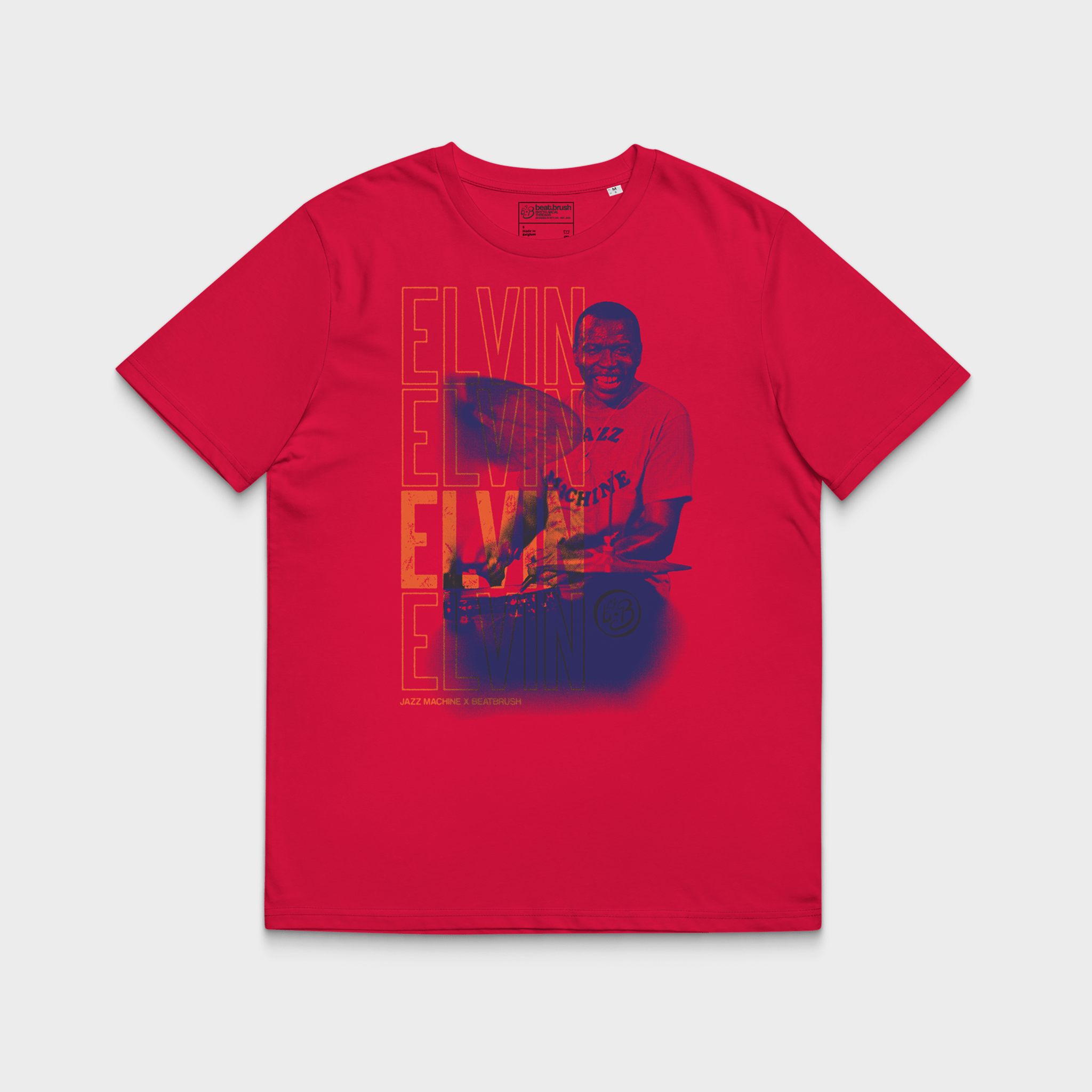 Vintage Elvin Jones Tee — Halftone Jazz Drummer Tribute Tee