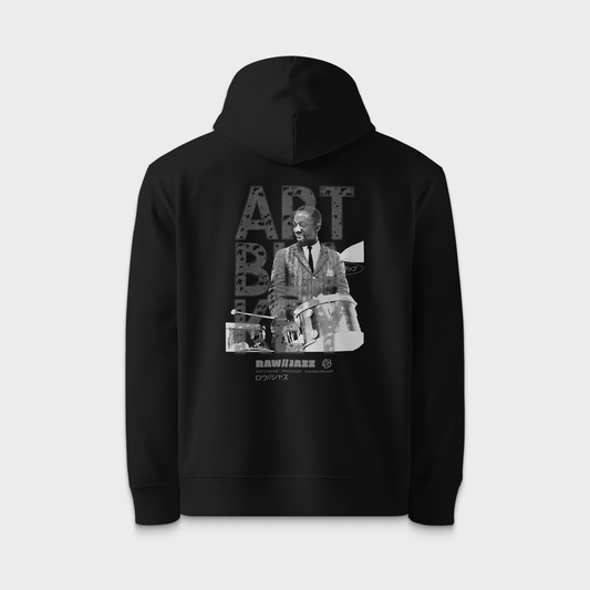 Art Blakey Hoodie — RAW//JAZZ Vol. 1 | BeatBrush Monochrome Street Merch