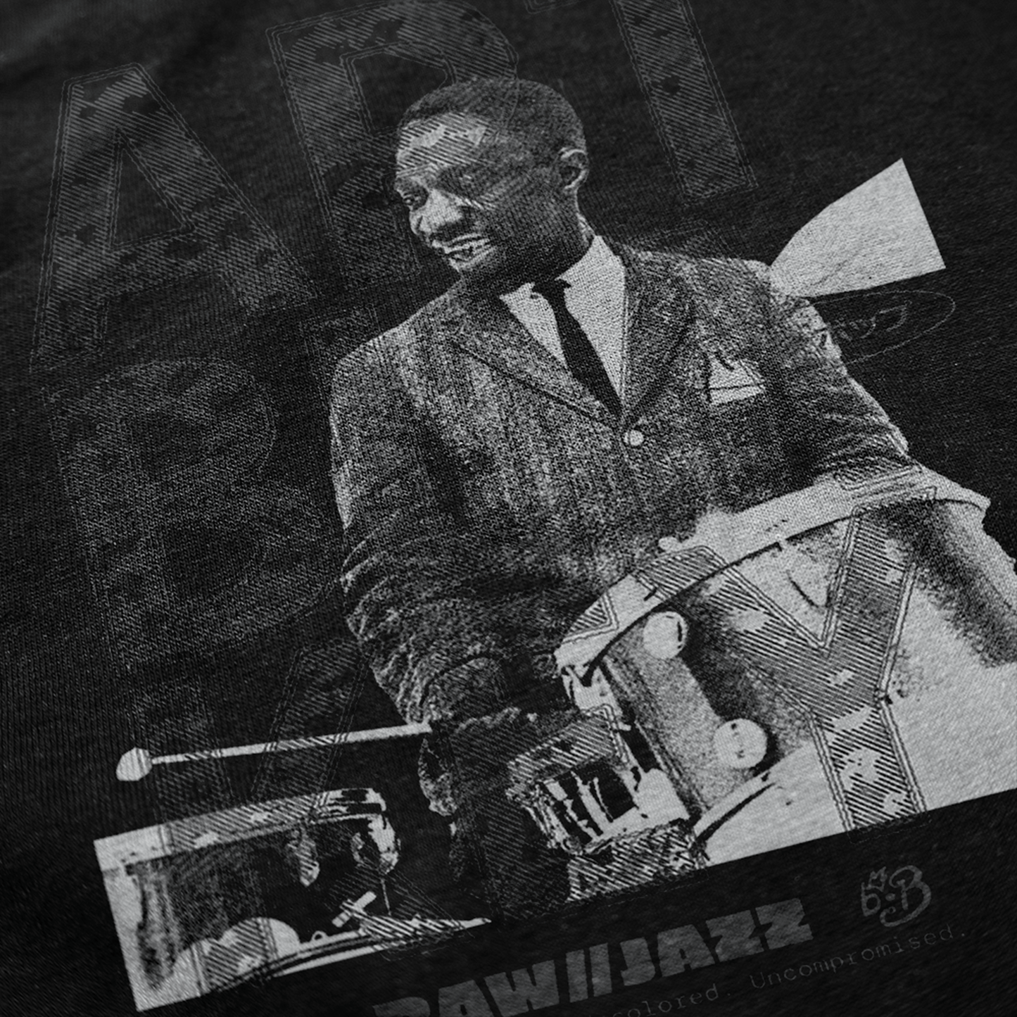 Art Blakey Tee — RAW//JAZZ Vol. 1 | BeatBrush Monochrome Street Merch