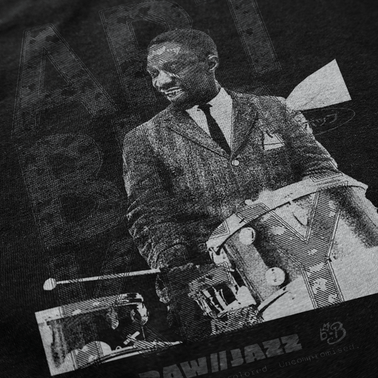 Art Blakey Tee — RAW//JAZZ Vol. 1 | BeatBrush Monochrome Street Merch