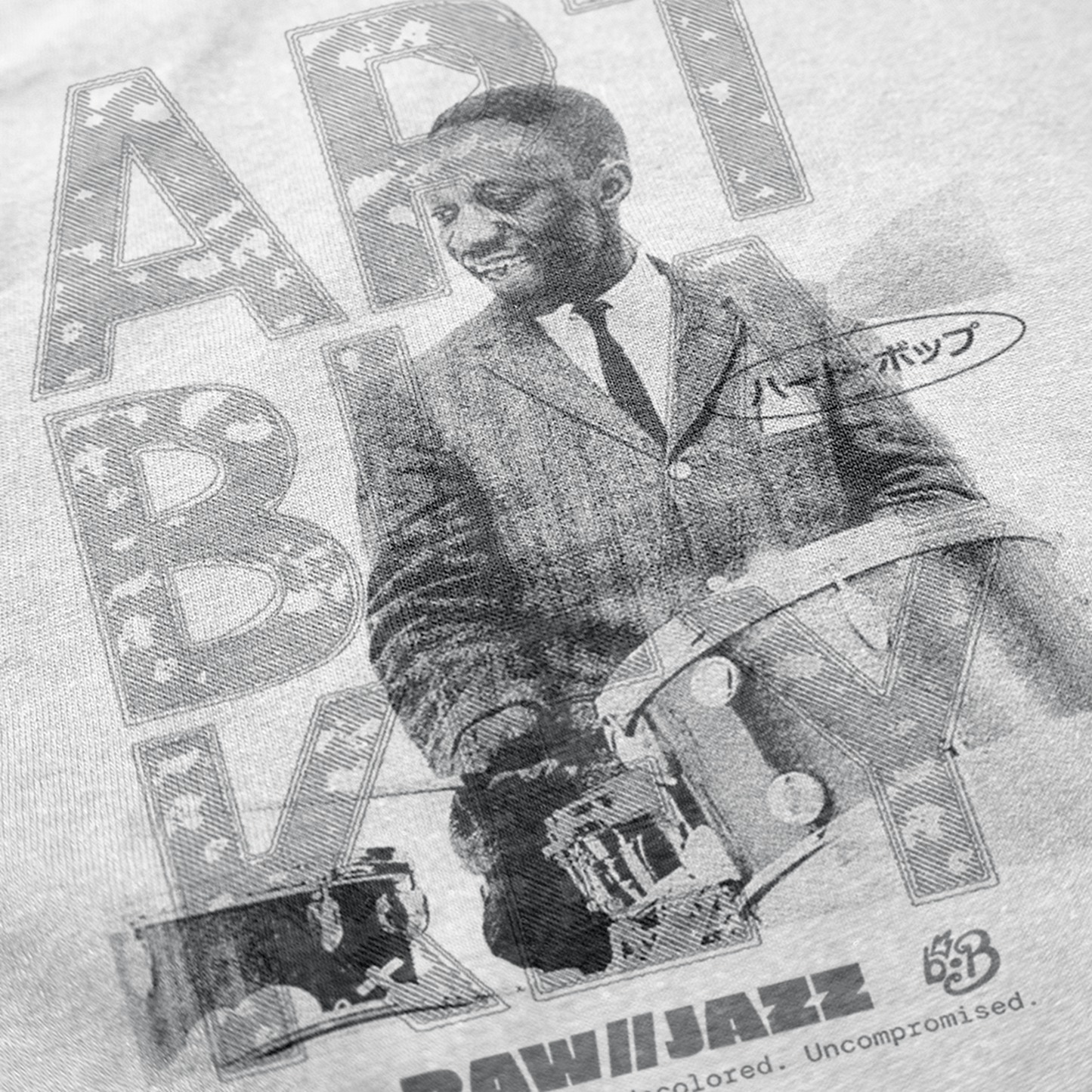 Art Blakey Tee — RAW//JAZZ Vol. 1 | BeatBrush Monochrome Street Merch