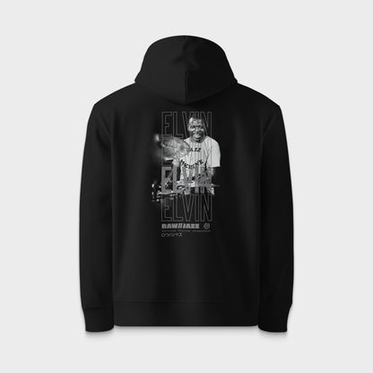 Elvin Jones Hoodie — RAW//JAZZ Vol. 1 | BeatBrush Monochrome Street Merch