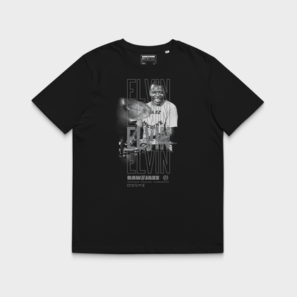 Elvin Jones Tee — RAW//JAZZ Vol. 1 | BeatBrush Monochrome Street Merch
