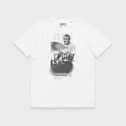 Elvin Jones Tee — RAW//JAZZ Vol. 1 | BeatBrush Monochrome Street Merch
