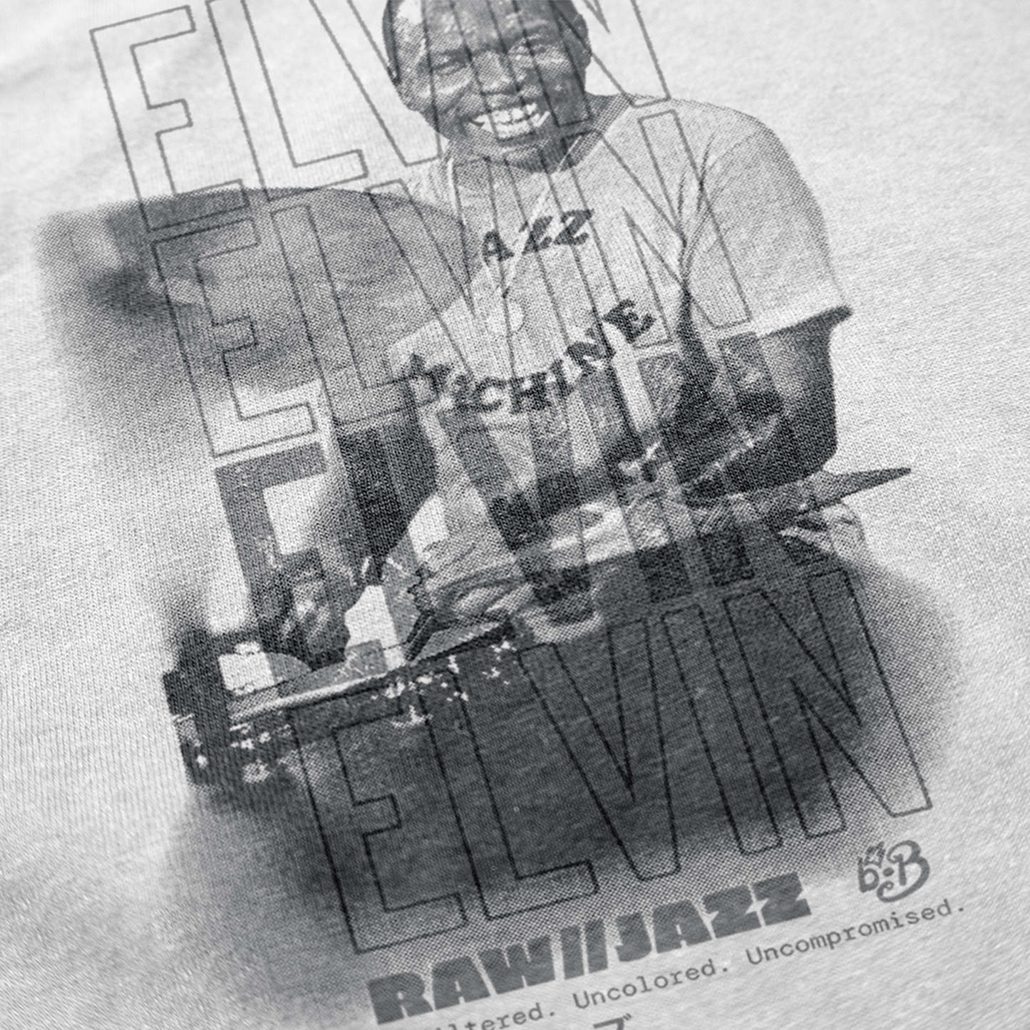 Elvin Jones Hoodie — RAW//JAZZ Vol. 1 | BeatBrush Monochrome Street Merch