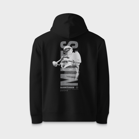 Miles Davis Hoodie — RAW//JAZZ Vol. 1 | BeatBrush Monochrome Street Merch