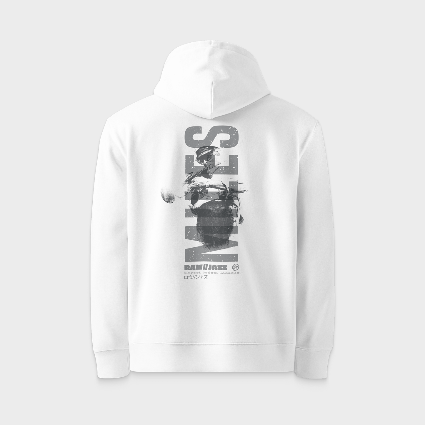 Miles Davis Hoodie — RAW//JAZZ Vol. 1 | BeatBrush Monochrome Street Merch