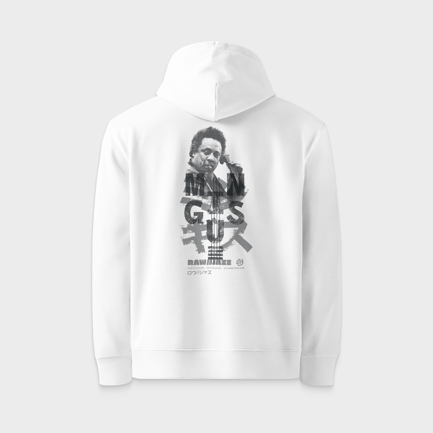 Charles Mingus Hoodie — RAW//JAZZ Vol. 1 | BeatBrush Monochrome Jazz Street Merch
