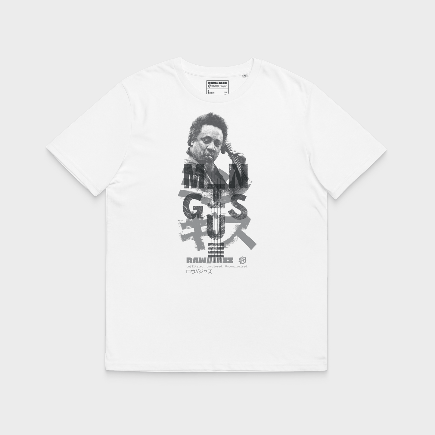 Charles Mingus Tee — RAW//JAZZ Vol. 1 | BeatBrush Monochrome Street Merch