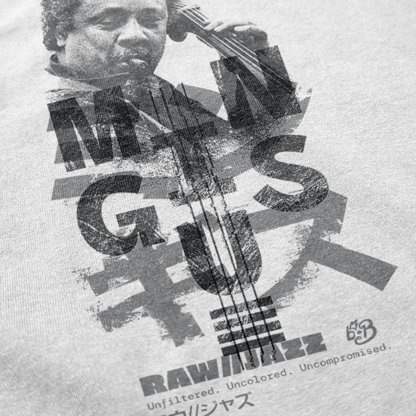 Charles Mingus Hoodie — RAW//JAZZ Vol. 1 | BeatBrush Monochrome Jazz Street Merch