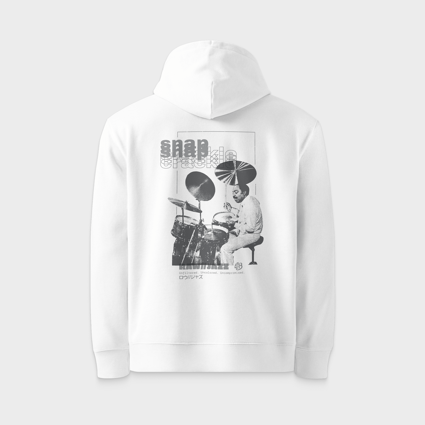 Roy Haynes Hoodie — RAW//JAZZ Vol. 1 | BeatBrush Monochrome Street Merch