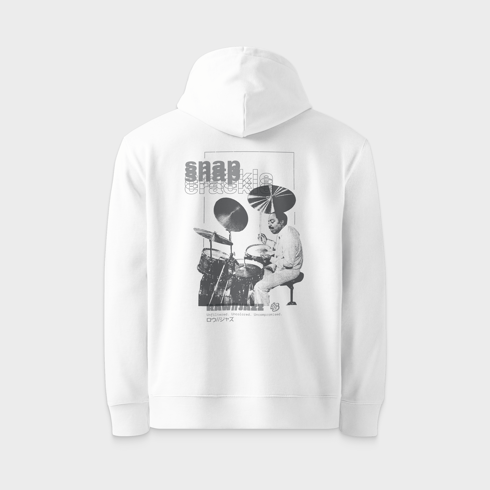 Roy Haynes Hoodie — RAW//JAZZ Vol. 1 Monochrome Drum Tribute Hoodie