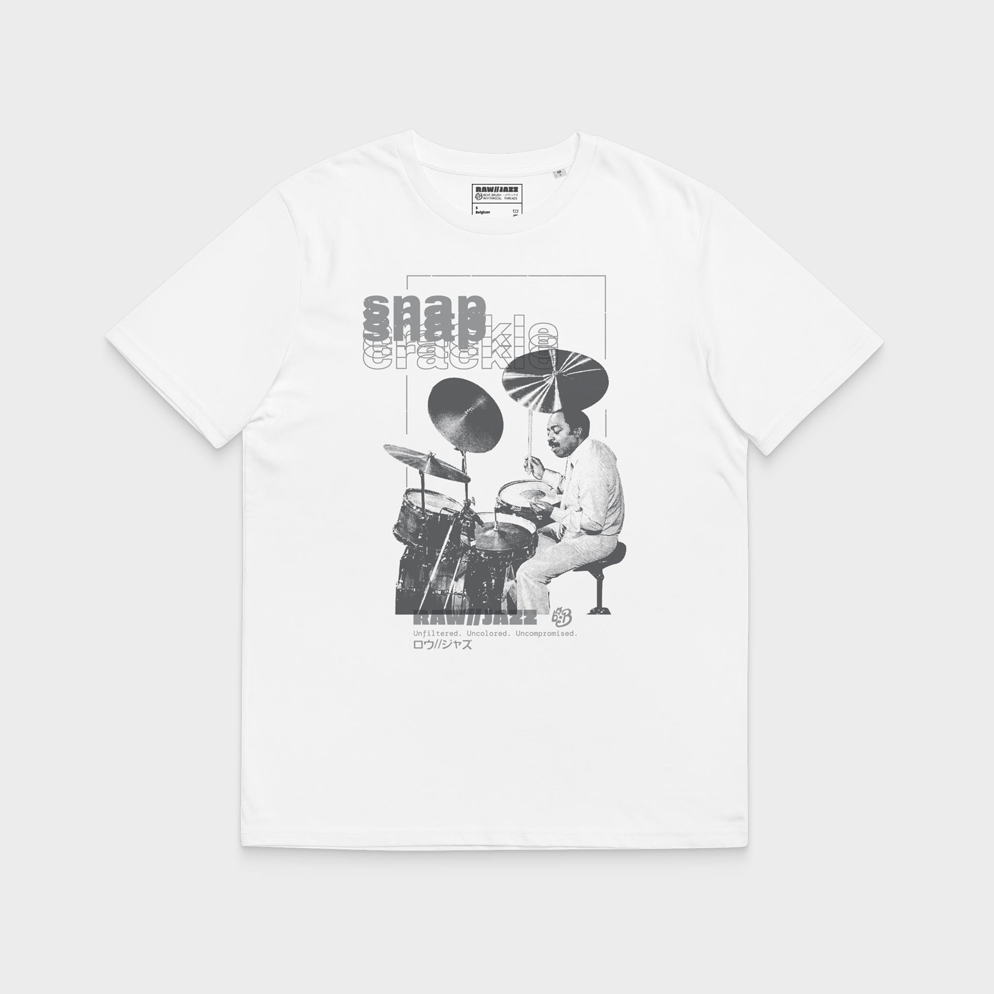 Roy Haynes Tee — RAW//JAZZ Vol. 1 Monochrome Drum Tribute Tee