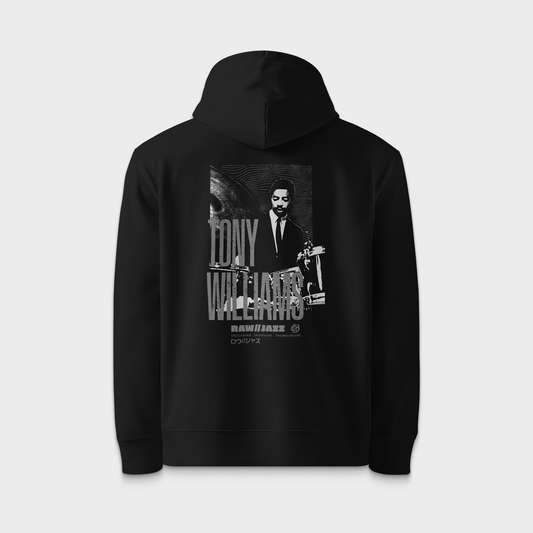 Tony Williams Hoodie — RAW//JAZZ Vol. 1 | BeatBrush Monochrome Street Merch