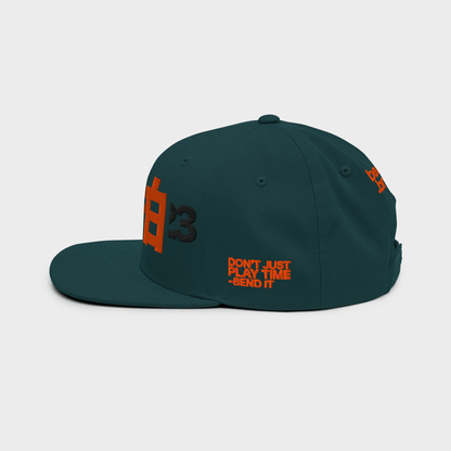 SHINPAKU Classic Snapback Cap – “Don’t Just Play Time, Bend It”