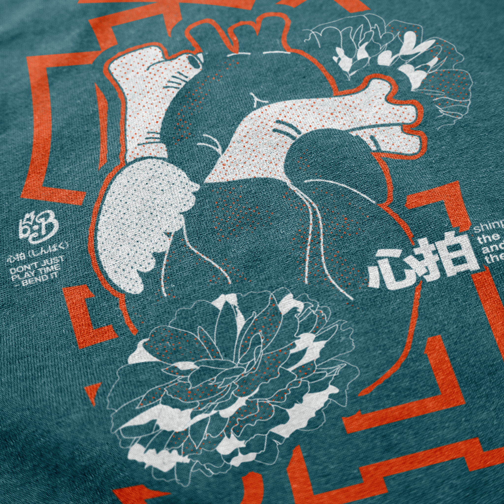 SHINPAKU Regular Fit T-Shirt — Black Organic Cotton Rhythm Tee