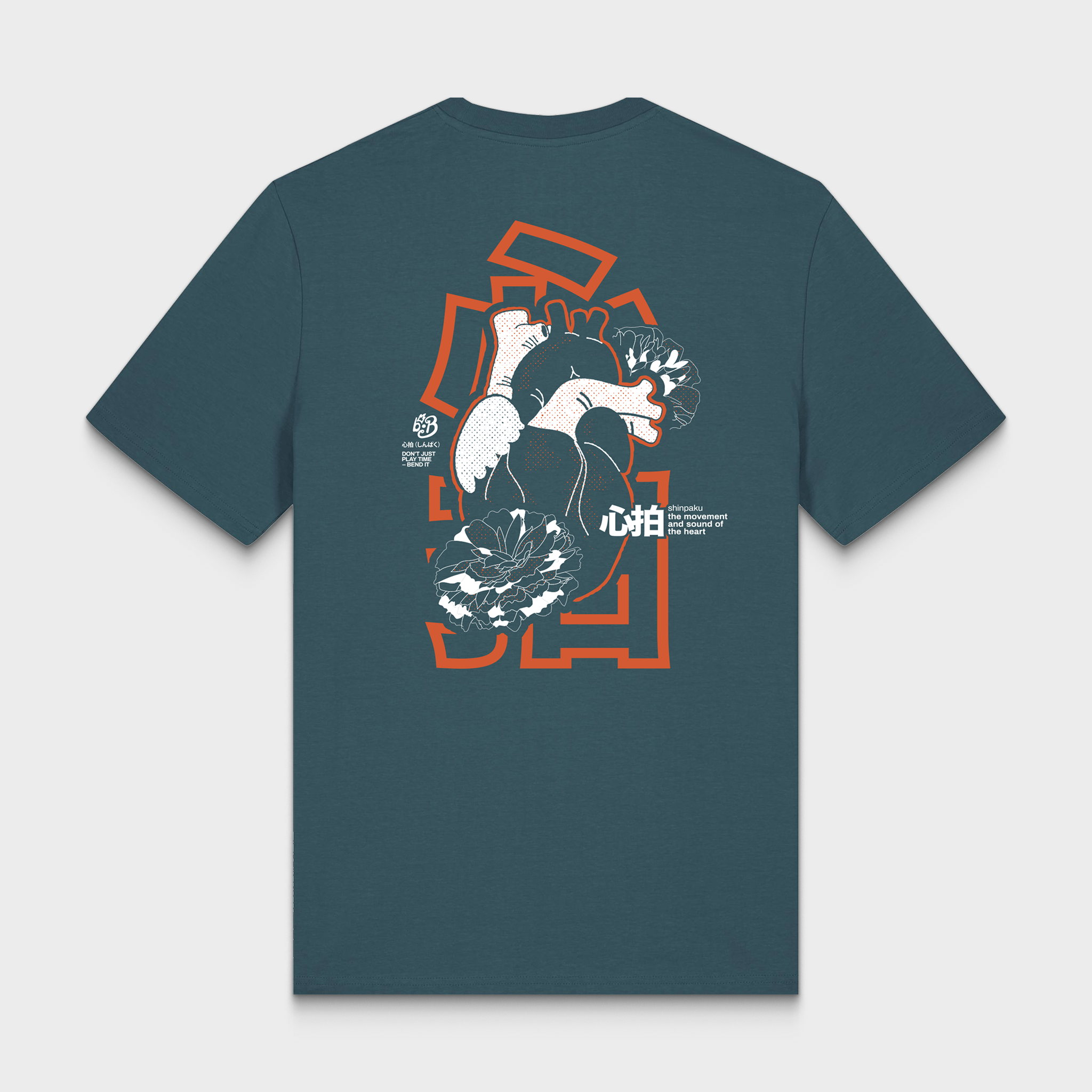 SHINPAKU Regular Fit T-Shirt — Black Organic Cotton Rhythm Tee